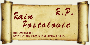 Rain Postolović vizit kartica